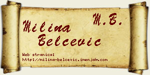 Milina Belčević vizit kartica